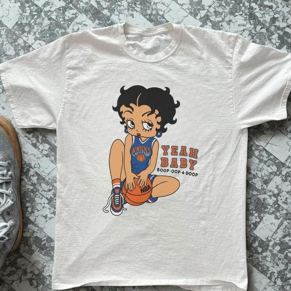Betty Boop Newyork Knicks White T-Shirt